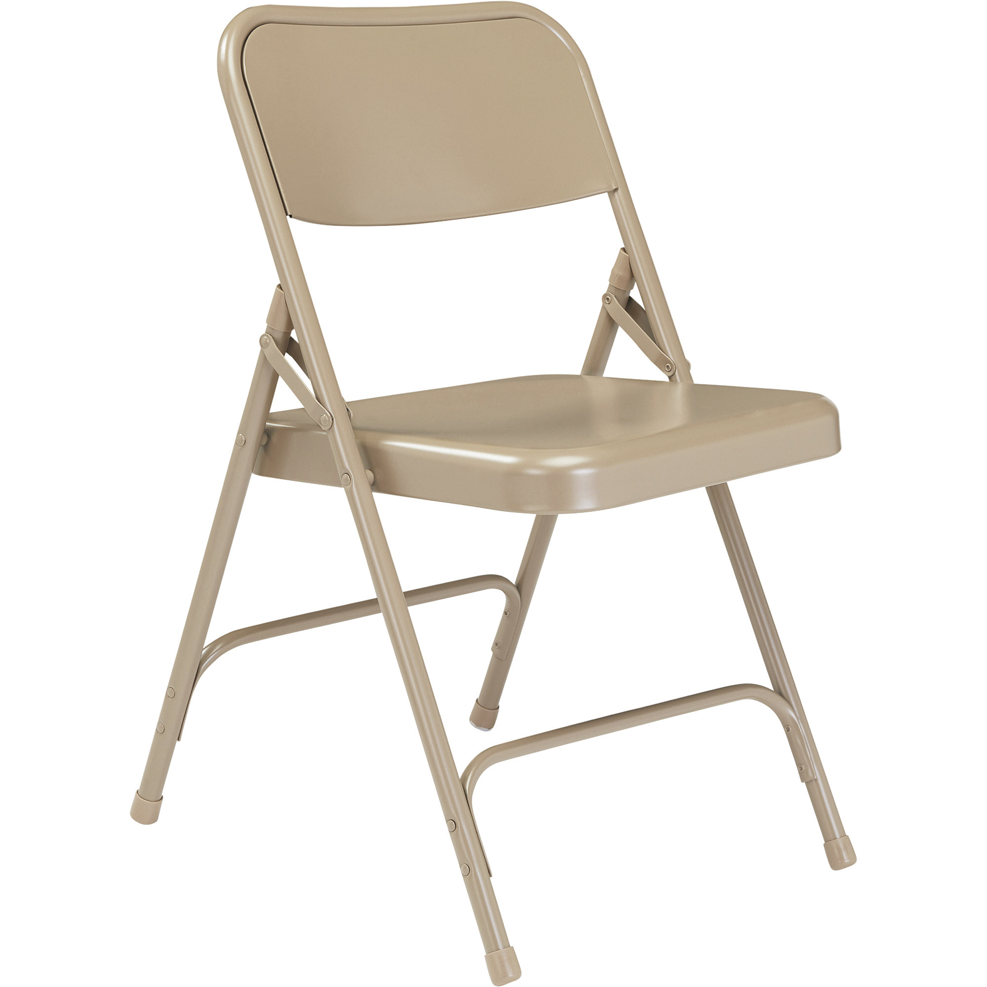 National Public Seating All Steel Folding Chairs, Set of 4, Beige, Model# 201